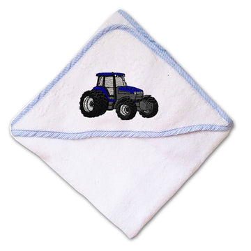 Baby Hooded Towel 90 Feets Tractor Embroidery Kids Bath Robe Cotton