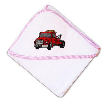 Baby Hooded Towel Snub Nose Tow Truck Embroidery Kids Bath Robe Cotton