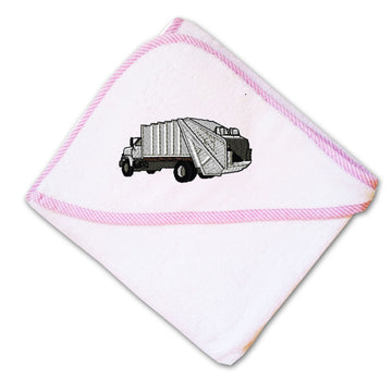 Baby Hooded Towel Garbage Truck Embroidery Kids Bath Robe Cotton