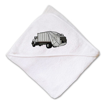 Baby Hooded Towel Garbage Truck Embroidery Kids Bath Robe Cotton