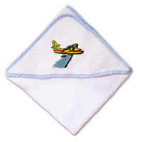 Baby Hooded Towel Fire Plane Embroidery Kids Bath Robe Cotton - Cute Rascals