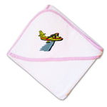 Baby Hooded Towel Fire Plane Embroidery Kids Bath Robe Cotton - Cute Rascals