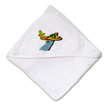 Baby Hooded Towel Fire Plane Embroidery Kids Bath Robe Cotton - Cute Rascals