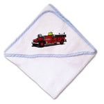 Baby Hooded Towel Antique Fire Truck Embroidery Kids Bath Robe Cotton - Cute Rascals