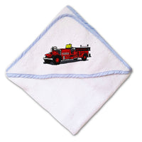 Baby Hooded Towel Antique Fire Truck Embroidery Kids Bath Robe Cotton - Cute Rascals