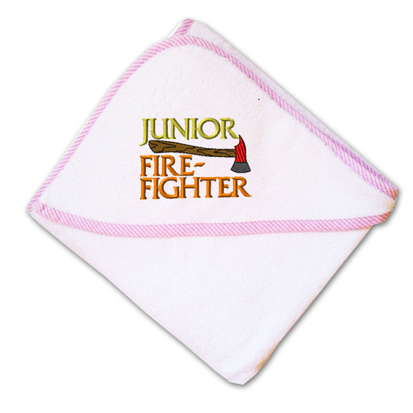 Baby Hooded Towel Junior Firefighter Fireman Embroidery Kids Bath Robe Cotton - Cute Rascals