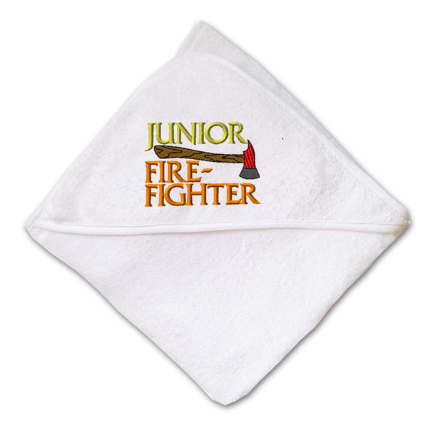 Baby Hooded Towel Junior Firefighter Fireman Embroidery Kids Bath Robe Cotton - Cute Rascals