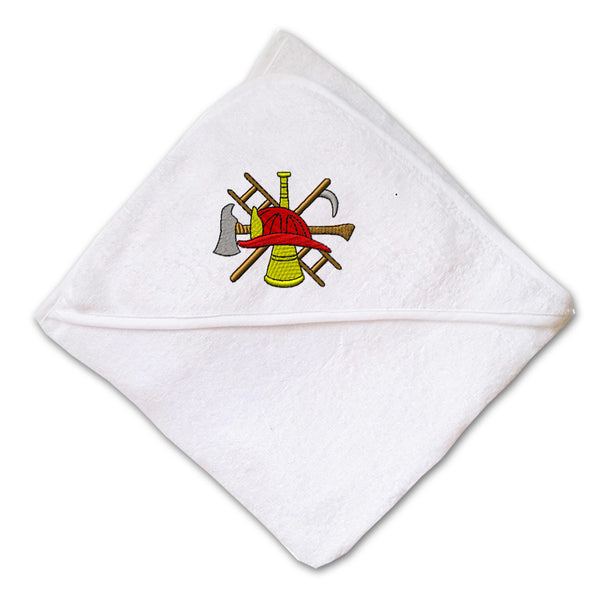 Baby Hooded Towel Firefighting Logo Occupations B Embroidery Kids Bath Robe - Cute Rascals