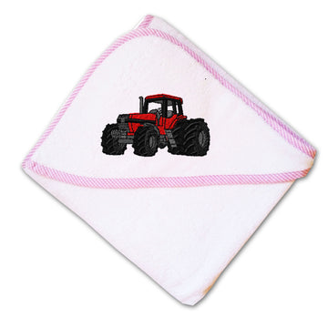 Baby Hooded Towel Tractor Machine C Embroidery Kids Bath Robe Cotton
