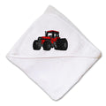 Baby Hooded Towel Tractor Machine C Embroidery Kids Bath Robe Cotton
