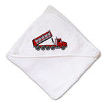 Baby Hooded Towel 4 Axle Dump Truck Embroidery Kids Bath Robe Cotton - Cute Rascals