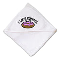 Baby Hooded Towel I Love Donut Embroidery Kids Bath Robe Cotton