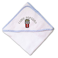 Baby Hooded Towel I Love Pop Corn Embroidery Kids Bath Robe Cotton - Cute Rascals