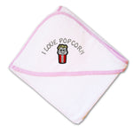Baby Hooded Towel I Love Pop Corn Embroidery Kids Bath Robe Cotton - Cute Rascals