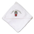 Baby Hooded Towel I Love Pop Corn Embroidery Kids Bath Robe Cotton