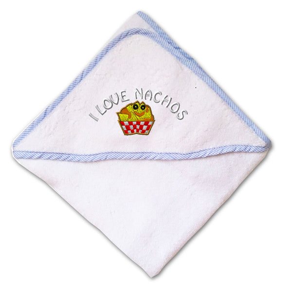 Baby Hooded Towel I Love Nachos Embroidery Kids Bath Robe Cotton - Cute Rascals