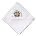 Baby Hooded Towel I Love Eggs and Bacon Embroidery Kids Bath Robe Cotton