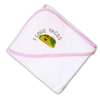 Baby Hooded Towel I Love Tacos Taco Embroidery Kids Bath Robe Cotton - Cute Rascals