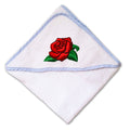 Baby Hooded Towel Rose Flower Embroidery Kids Bath Robe Cotton