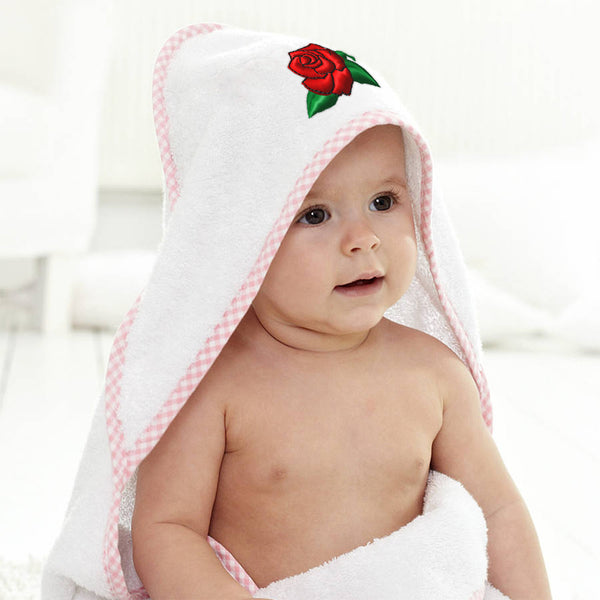 Baby Hooded Towel Rose Flower Embroidery Kids Bath Robe Cotton - Cute Rascals