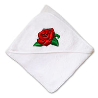 Baby Hooded Towel Rose Flower Embroidery Kids Bath Robe Cotton - Cute Rascals
