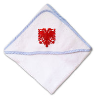 Baby Hooded Towel Albanian Eagle Embroidery Kids Bath Robe Cotton - Cute Rascals