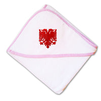 Baby Hooded Towel Albanian Eagle Embroidery Kids Bath Robe Cotton - Cute Rascals
