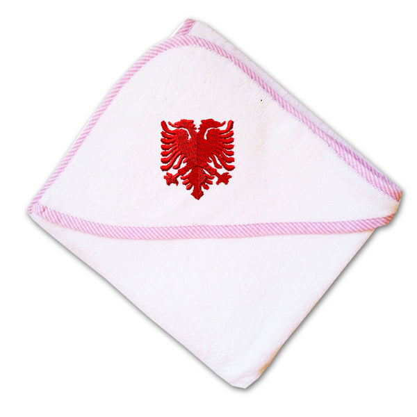 Baby Hooded Towel Albanian Eagle Embroidery Kids Bath Robe Cotton - Cute Rascals