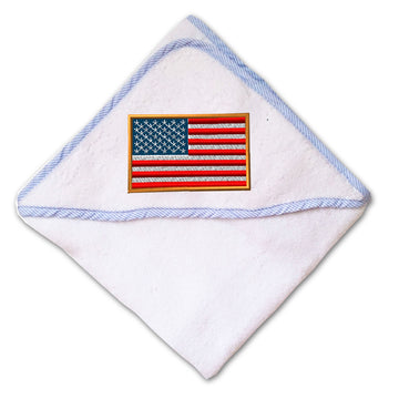 Baby Hooded Towel American Embroidery Kids Bath Robe Cotton