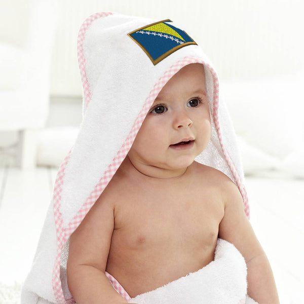 Baby Hooded Towel Bosnia and Herzegovina Embroidery Kids Bath Robe Cotton - Cute Rascals