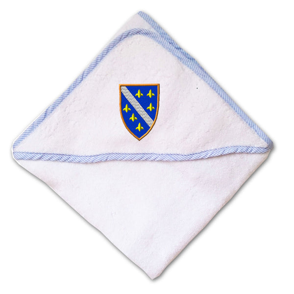 Baby Hooded Towel Bosnia War Flag Embroidery Kids Bath Robe Cotton - Cute Rascals