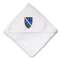 Baby Hooded Towel Bosnia War Flag Embroidery Kids Bath Robe Cotton