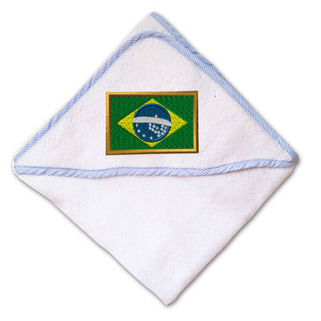 Baby Hooded Towel Brazil Embroidery Kids Bath Robe Cotton