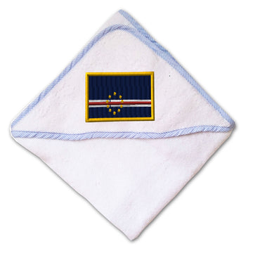 Baby Hooded Towel Cape Verde Embroidery Kids Bath Robe Cotton