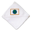 Baby Hooded Towel Earth Flag A Embroidery Kids Bath Robe Cotton