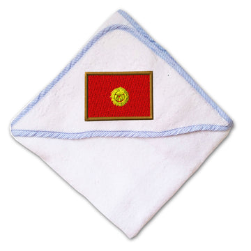Baby Hooded Towel Kyrgyzstan Embroidery Kids Bath Robe Cotton