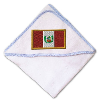 Baby Hooded Towel Peru Embroidery Kids Bath Robe Cotton