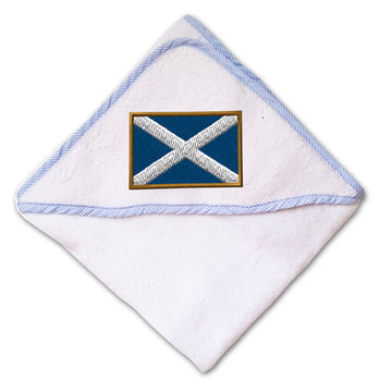 Baby Hooded Towel Scotland Embroidery Kids Bath Robe Cotton
