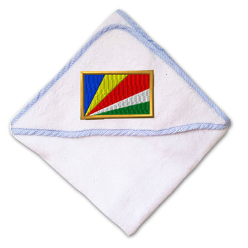 Baby Hooded Towel Seychelles Embroidery Kids Bath Robe Cotton