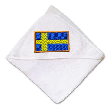 Baby Hooded Towel Sweden Embroidery Kids Bath Robe Cotton
