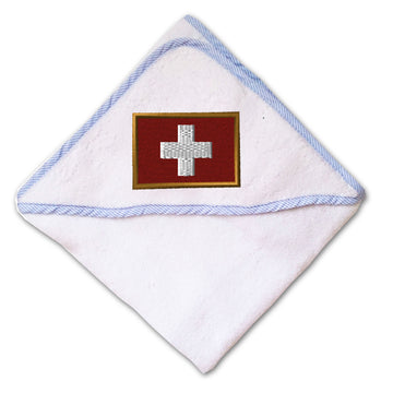 Baby Hooded Towel Swiss Embroidery Kids Bath Robe Cotton