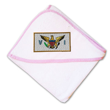 Baby Hooded Towel Virgin Island Embroidery Kids Bath Robe Cotton