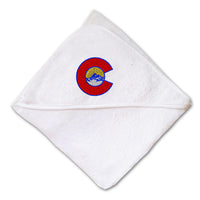 Baby Hooded Towel Colorado Flag Style 2 Embroidery Kids Bath Robe Cotton - Cute Rascals