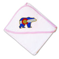 Baby Hooded Towel Colorado State Flag Bear Embroidery Kids Bath Robe Cotton