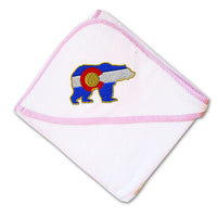 Baby Hooded Towel Colorado State Flag Bear Embroidery Kids Bath Robe Cotton - Cute Rascals