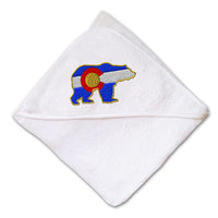 Baby Hooded Towel Colorado State Flag Bear Embroidery Kids Bath Robe Cotton - Cute Rascals