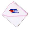 Baby Hooded Towel Cuban Flag Drawing Lines Embroidery Kids Bath Robe Cotton