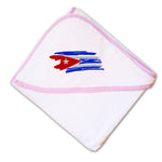 Baby Hooded Towel Cuban Flag Drawing Lines Embroidery Kids Bath Robe Cotton - Cute Rascals