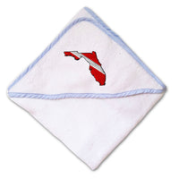 Baby Hooded Towel Fl State Scuba Dive Flag Map Embroidery Kids Bath Robe Cotton - Cute Rascals