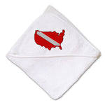 Baby Hooded Towel U.S.A. Scuba Dive Flag Map Embroidery Kids Bath Robe Cotton - Cute Rascals